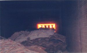 Brandende oven asbest